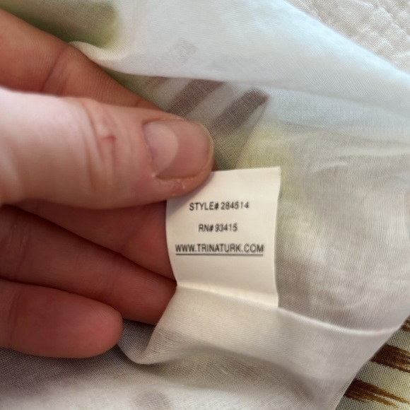 Trina Turk Beaded Ikat Print Tank Top Cotton Resort Luxury Boho Glam Green Small - Picture 9 of 9